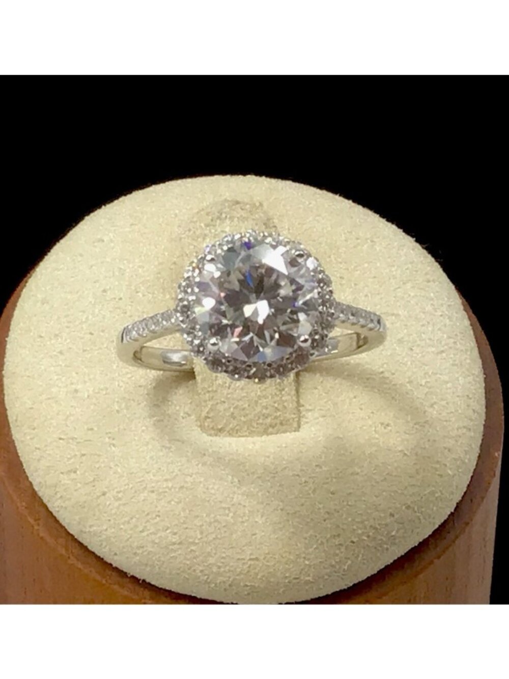 Sterling Silver Moissanite Ring 2 Carat Size 8